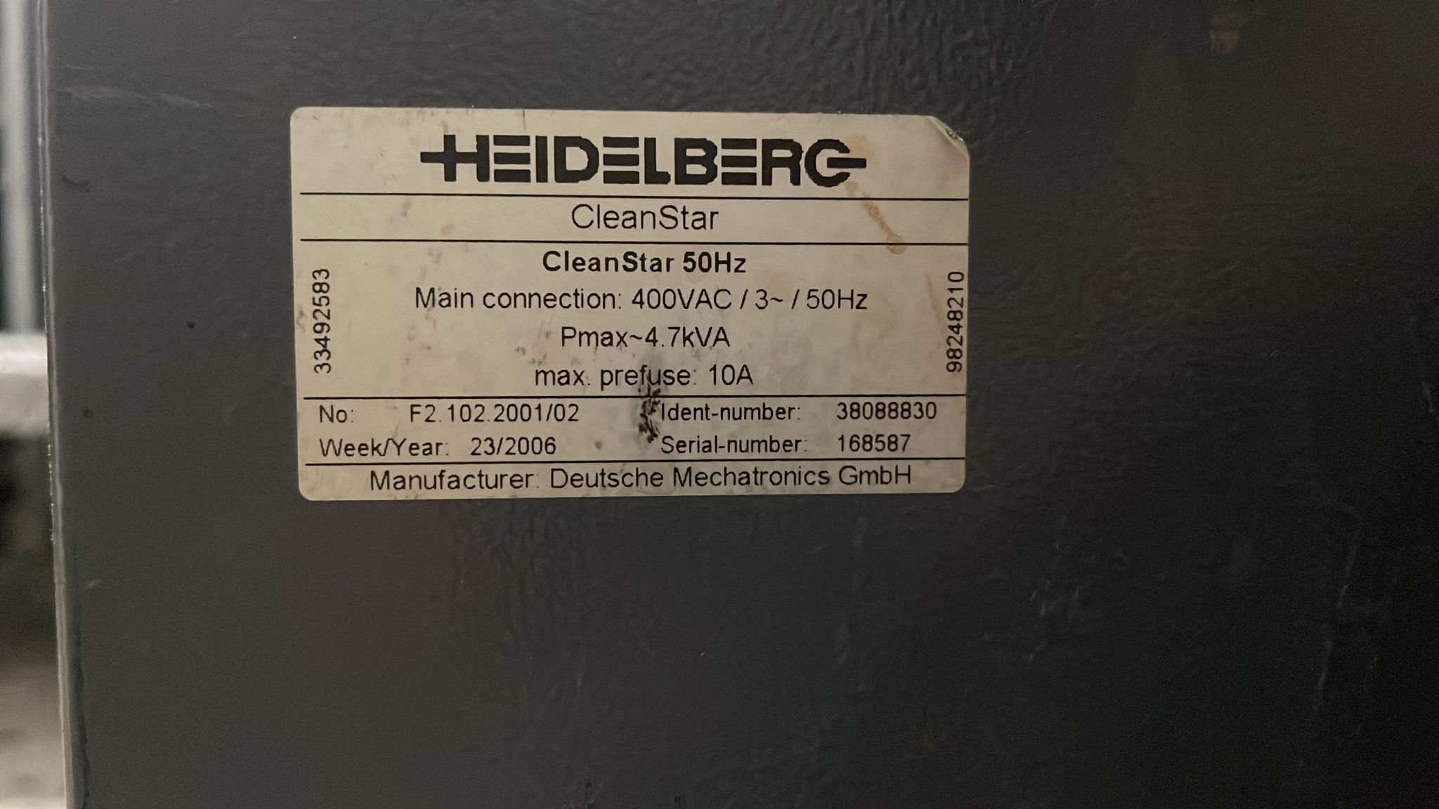 Heidelberg CD102-5 Year 2006 Size 
