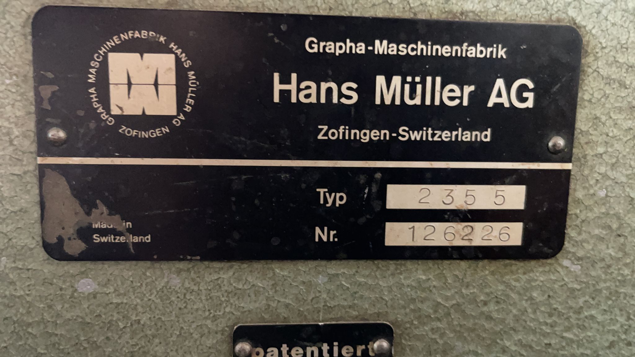 Muller Martini 235 Year  Size 