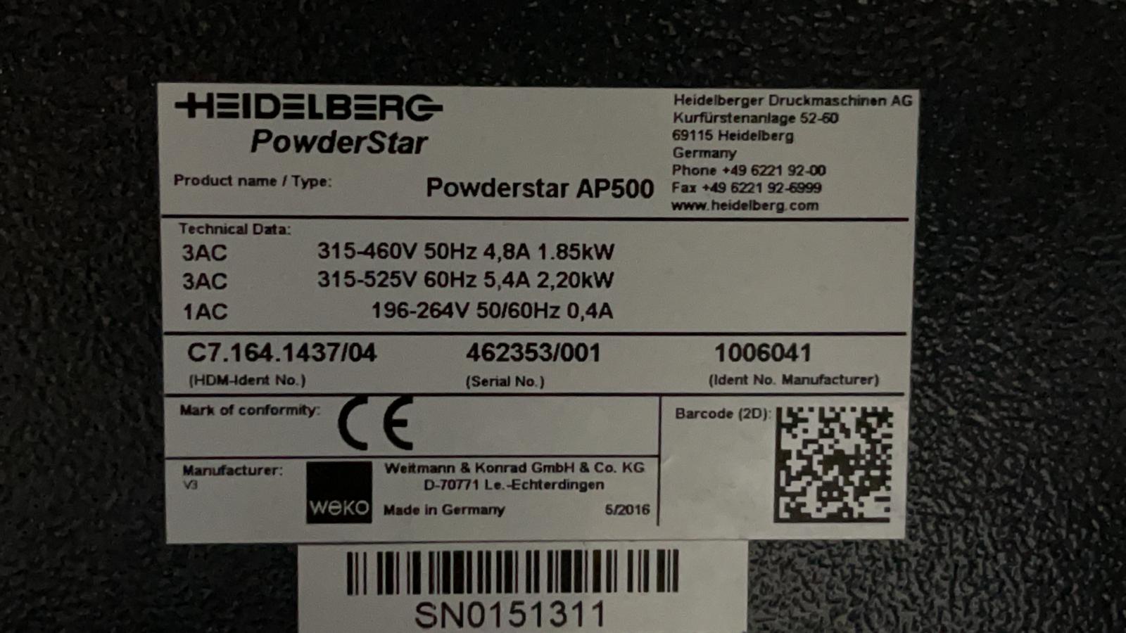 Heidelberg XL106-8 P+LX2 Anno 2016 Formato 